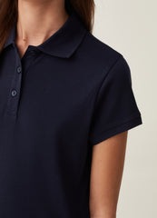 Solid colour cotton polo shirt