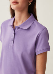 Solid colour cotton polo shirt