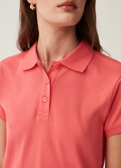 Solid colour cotton polo shirt