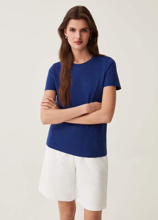 Cotton T-shirt with round neck