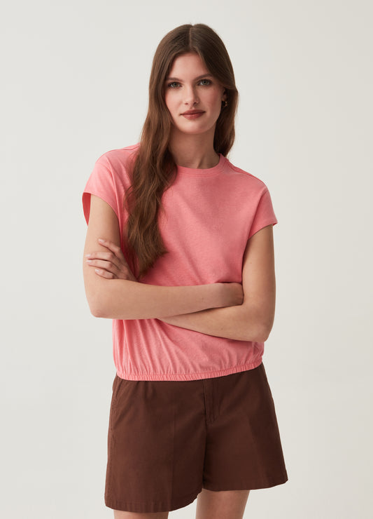 Cotton T-shirt with kimono sleeves