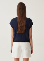 Cotton T-shirt with kimono sleeves