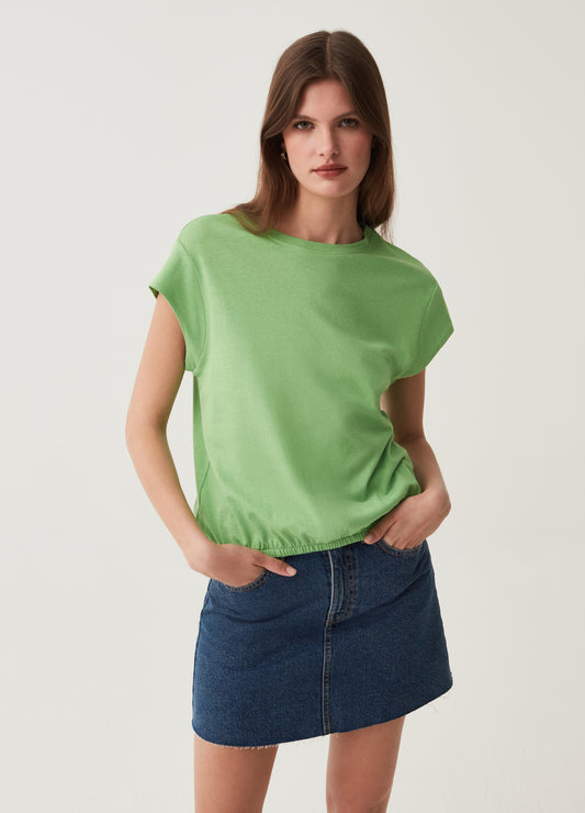 Cotton T-shirt with kimono sleeves