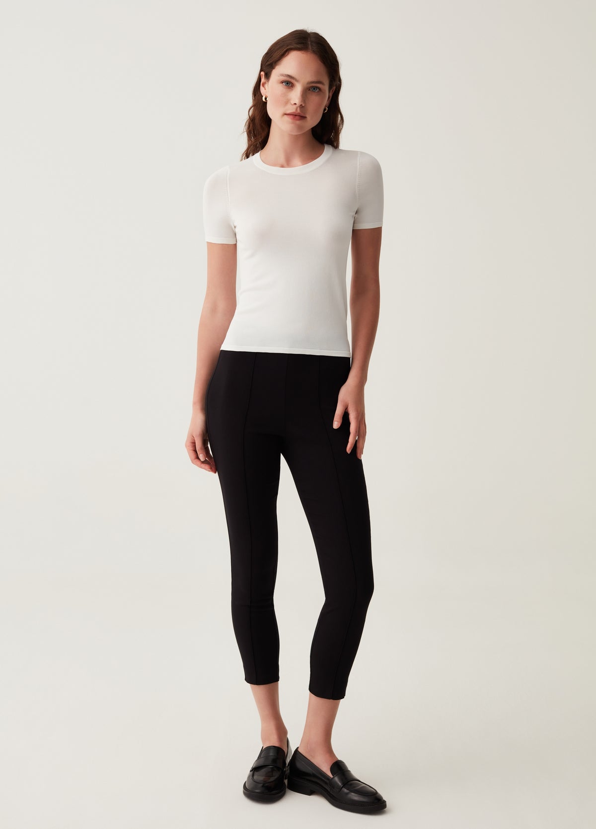 Cropped stretch leggings