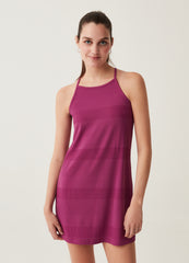 Short stretch dress with flat ribbing