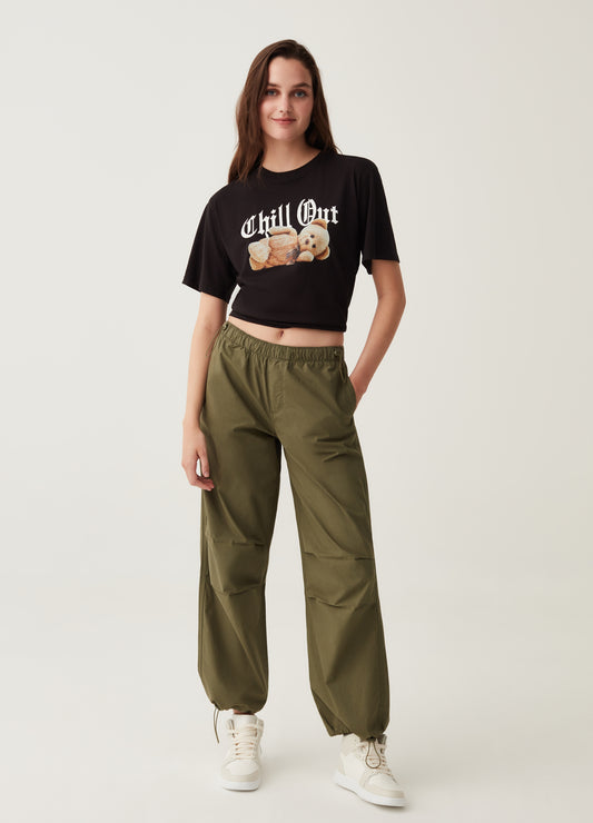 Cotton parachute trousers