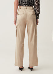 Cargo trousers in satin