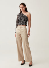 Cargo trousers in satin