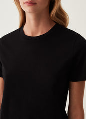 Cotton T-shirt with round neck