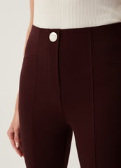 Stretch leggings with button