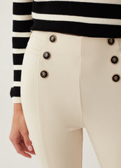 Cropped leggings with buttons