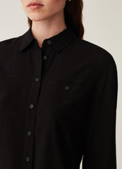 Shirt in viscose with pocket