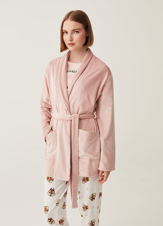 Short dressing gown in velour