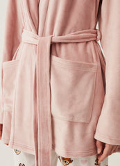 Short dressing gown in velour