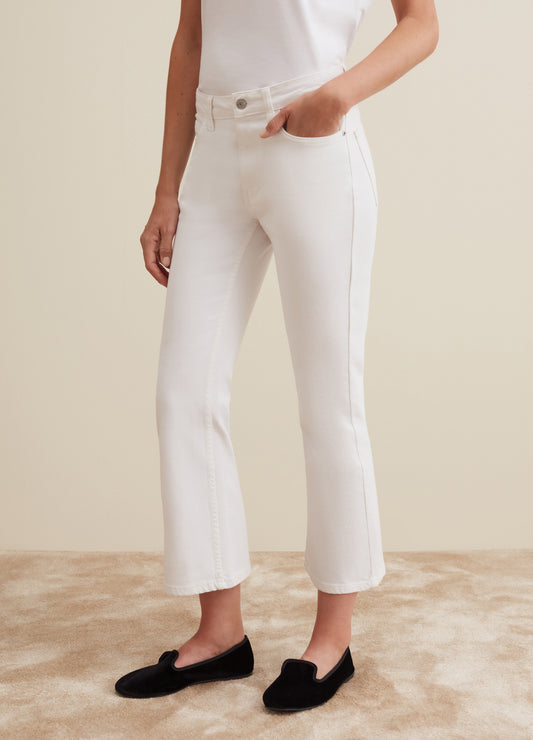 Flare-fit cropped jeans