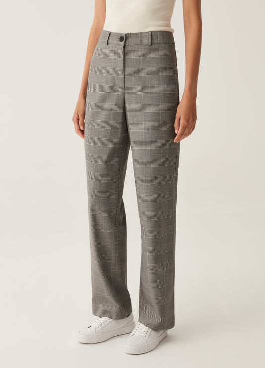 Stretch wide-leg trousers