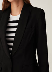 Solid colour single-breasted blazer