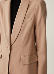 Solid colour single-breasted blazer