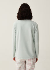 Fleece pyjama top with embroidery