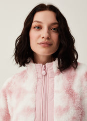 Full-zip short tie-dye dressing gown