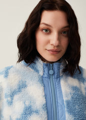 Full-zip short tie-dye dressing gown