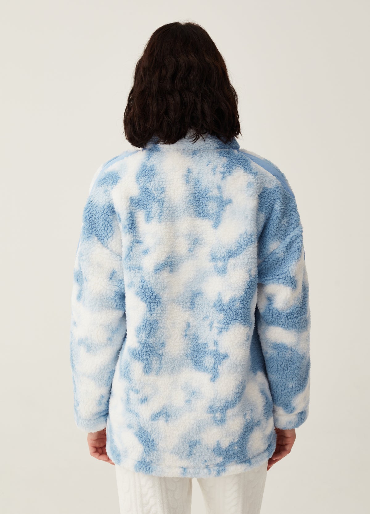 Full-zip short tie-dye dressing gown