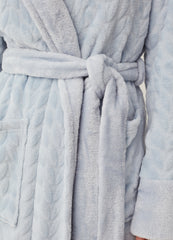 Dressing gown with cable-knit design