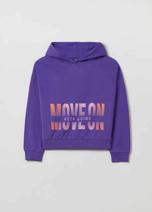 Hoodie with printed lettering