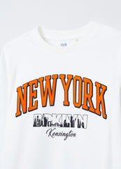 Long-sleeved T-shirt with New York print