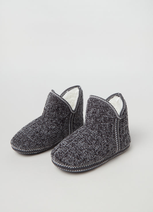 Chenille slipper boots