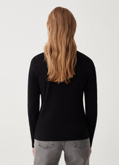 T-shirt with long sleeves and high neck