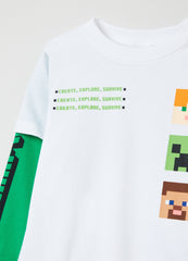 Long-sleeved T-shirt with Minecraft print