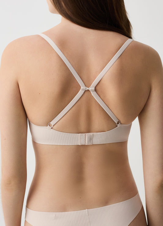 The Nude ribbed Triangle bra