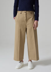 Wide-leg trousers with pulls