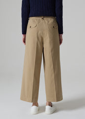 Wide-leg trousers with pulls