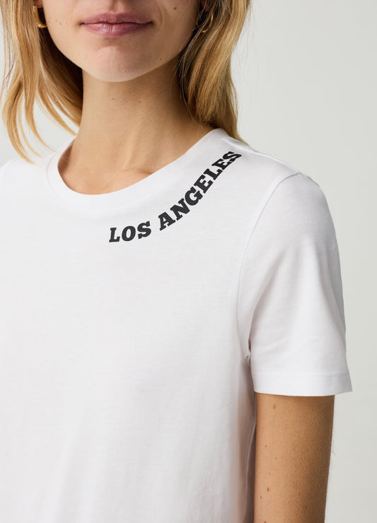 Essential T-shirt with lettering print and round neck