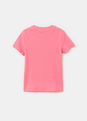 Solid colour ribbed T-shirt