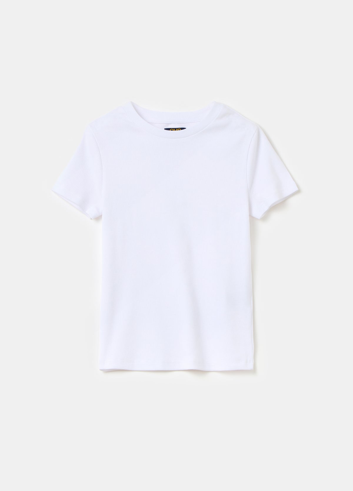 Solid colour ribbed T-shirt