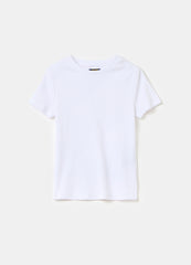 Solid colour ribbed T-shirt