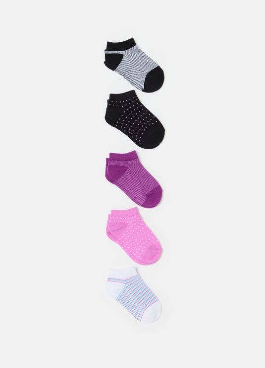 Five-pair pack short socks in organic cotton