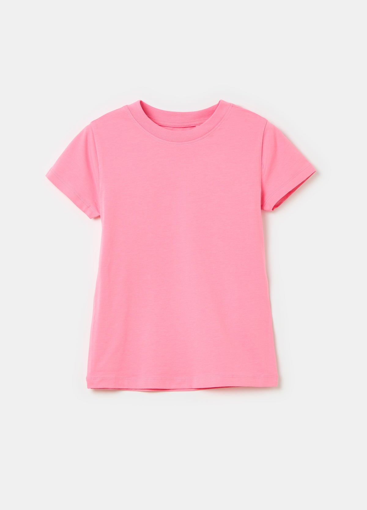 Solid colour crew neck T-shirt