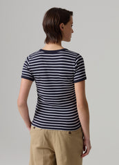 Striped T-shirt in stretch cotton