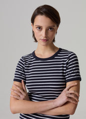 Striped T-shirt in stretch cotton