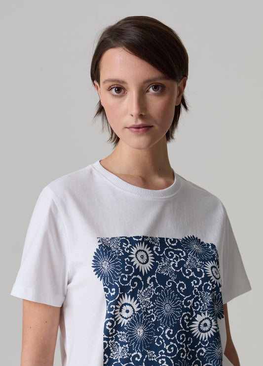 Organic cotton T-shirt with floral print