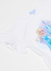 T-shirt with Elsa print and diamantés