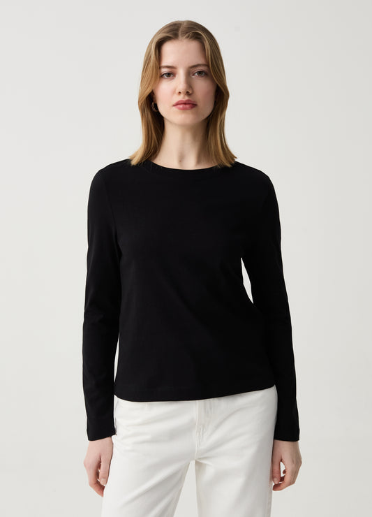 Essential cotton T-shirt with long sleeves