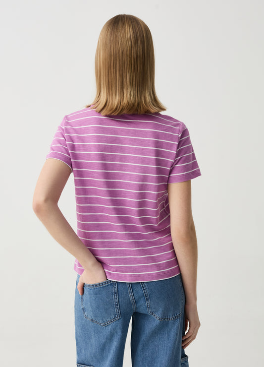 Essential striped mélange cotton T-shirt