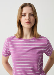 Essential striped mélange cotton T-shirt