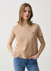 Essential mélange cotton T-shirt with pocket