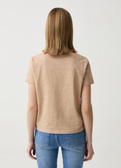 Essential mélange cotton T-shirt with pocket